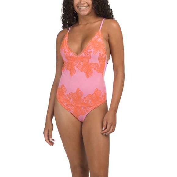 PQ SWIM Pink/orange Made In Colombia Eloise One-piece Swimsuit - Picture 1 of 2